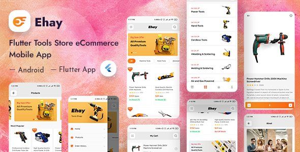 Ehay - Tools & Parts Store eCommerce Flutter App + Admin Dashboard    