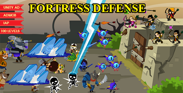 FORTRESS DEFENSE - COMPLETE UNITY GAME Unity  Mobile App template