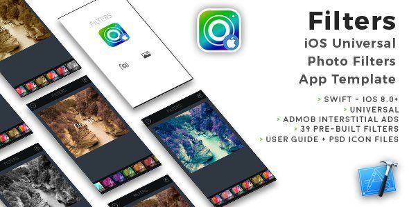 Filters | iOS Universal Photo Filters App Template (Swift) iOS Utilities Mobile App template