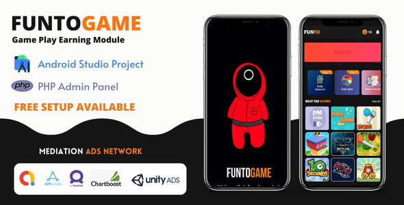 FuntoGame Ads Earning Module V1.1 | Admob Mediation with Facebook + Applovin + Unityads + Chartboost    