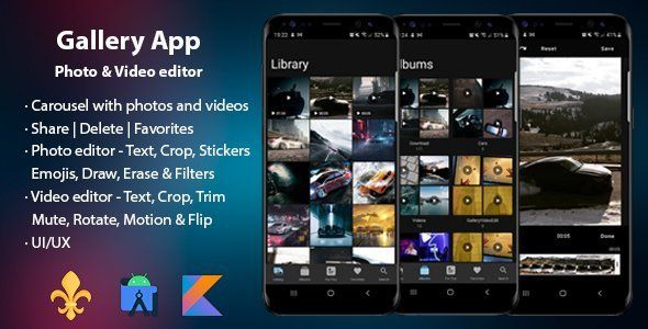 Gallery App - Photo &amp; Video editor Unity Utilities Mobile App template