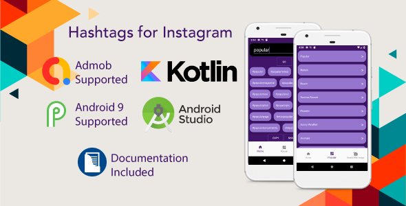 Hashtags for Instagram Unity Social &amp; Dating Mobile App template