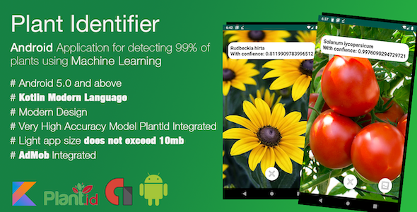 High Accuracy Plant Identifier- Android App That Uses Machine Learning Model To Identify All Plants Unity Books, Courses &amp; Learning Mobile App template