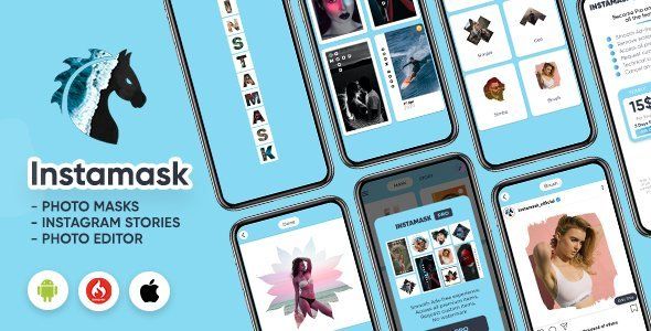 Instamask : Photo Masks - Photo Frame - Photo Editor App (Android/CodeIgniter)) Unity Utilities Mobile App template