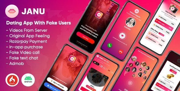 Janu - Dating App : Live Streaming App : One to One Video Calling App (Fake Users) Unity Chat &amp; Messaging Mobile App template