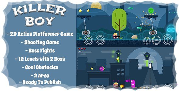 Killer Boy - 2D Action Platformer Mobile/Android Game (Unity Game + Admob)    