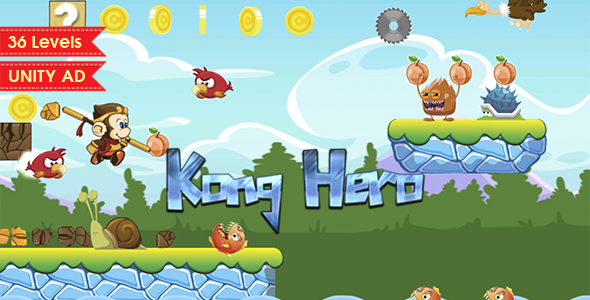 Kong Hero – Platformer Complete Game Template    