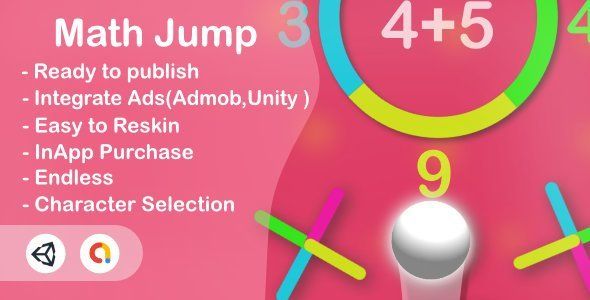Math Jump (Unity Complete+Android+iOS+Admob) Unity Game Mobile App template