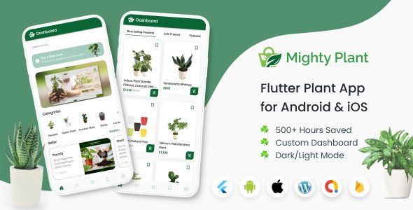 Mighty Plant Shop - Flutter Full App for Nurseries with WooCommerce backend    