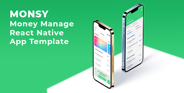 Monsy Money Manage React Native App Template React native Finance &amp; Banking Mobile App template