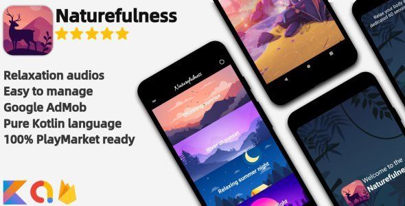 Naturefulness - Android Relaxation Application Unity Developer Tools Mobile App template