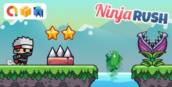 Ninja Rush Game (Buildbox Template + Android Studio Project) Unity Game Mobile App template