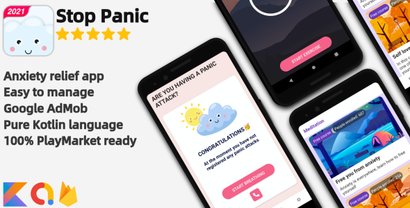 Panic Attack - panic shield &amp; meditation Unity Developer Tools Mobile App template