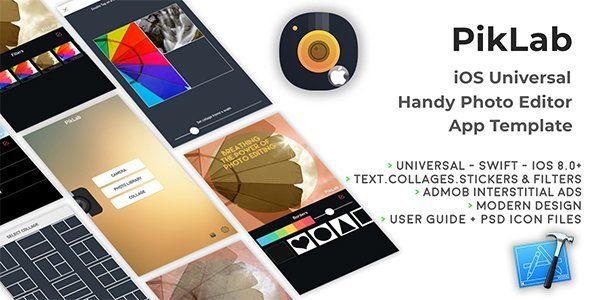 PikLab | iOS Universal Photo Editor App Template (Swift) iOS Social &amp; Dating Mobile App template
