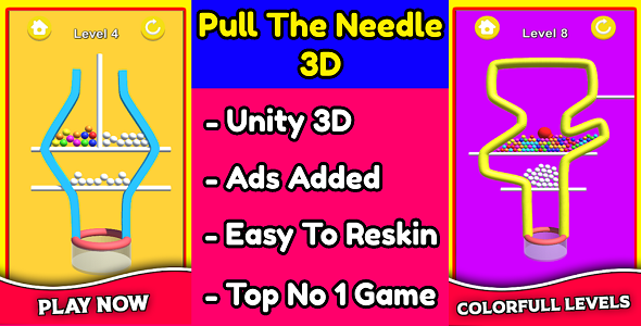 Pull The Needle 3D Game Unity Source Code (Template) With Ads Integrated    