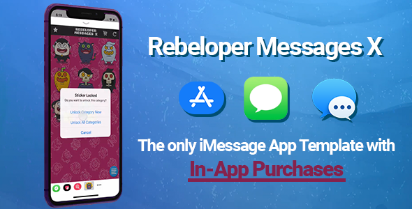 Rebeloper Messages - iMessage App in Swift 5.1, iOS 13 and Xcode 11.4.1 ready iOS Ecommerce Mobile App template