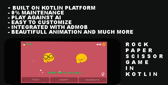 Rock Paper Scissor Game Build In Kotlin Unity Game Mobile App template