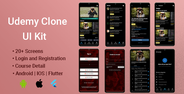 Udemy Clone - Flutter UI Kit    