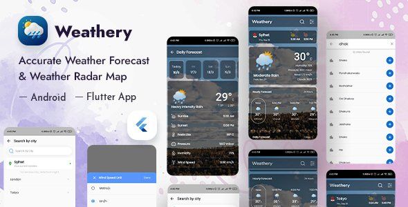 Weathery - Weather Forecast & Radar Map Flutter App    
