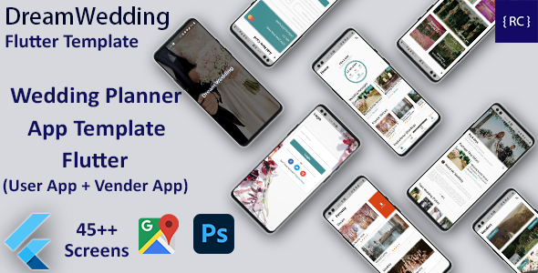 Wedding Planning Android App Template + iOS App Template | 2 Apps | Flutter | DreamWedding    