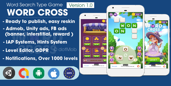 Word Cross - Unity Template Project Unity Game Mobile App template