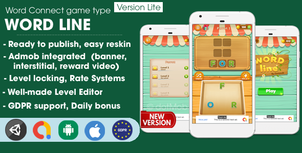 Word Line - Unity Template Project Unity Game Mobile App template