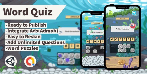 Word Quiz Game (Unity+Admob+Android+IOS)    