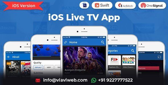 iOS Live TV ( TV Streaming, Movies, Web Series, TV Shows &amp; Originals) iOS Music &amp; Video streaming Mobile App template