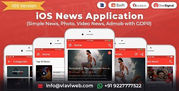 iOS News Application (Simple News, Photo, Video News, Admob with GDPR) iOS Travel Booking &amp; Rent Mobile App template