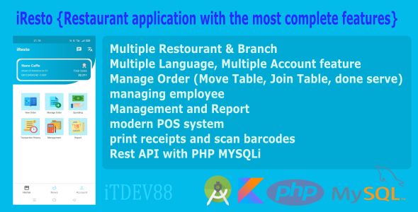 iResto | Restaurant application with the most complete features, with rest API and multi access    