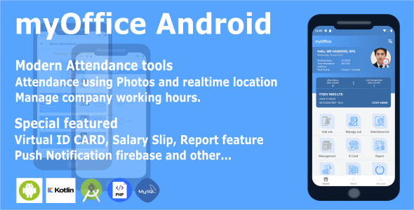 myOffice - Employee Application for Attendance, work assignments and more (Android) with php mysql    