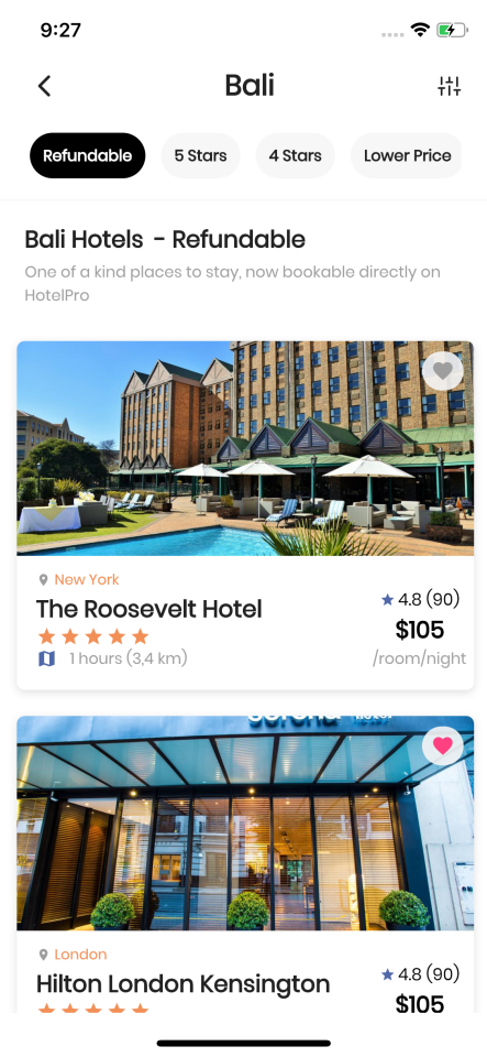 HotelPro Flutter Multipurpose Mobile App template 4