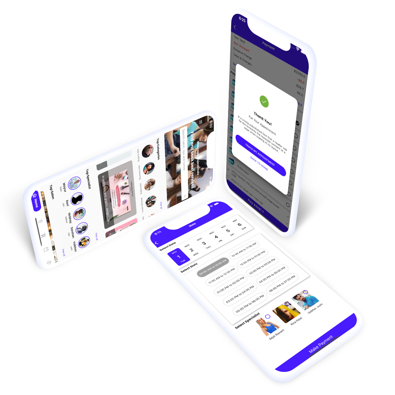 Multi Salon, Individual Appointments Booking System Full App Solution Flutter / Laravel / Angular - 1