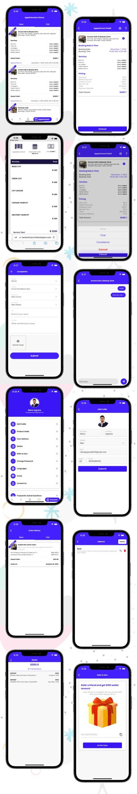 Multi Salon, Individual Appointments Booking System Full App Solution Flutter / Laravel / Angular - 7