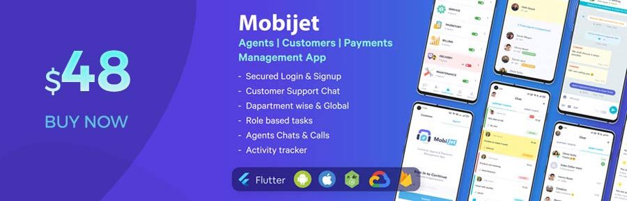 Mobijet ADMIN - Manage & Monitor Agents, Customer & Payments  | Android & iOS Flutter app - 3