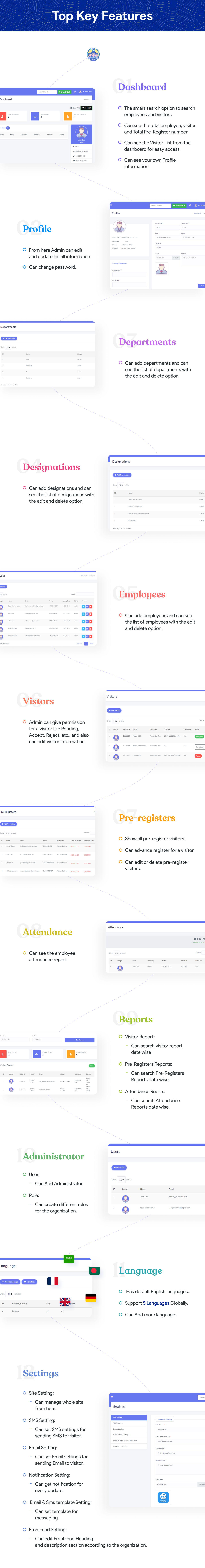 Visitor Pass Management System top key feature