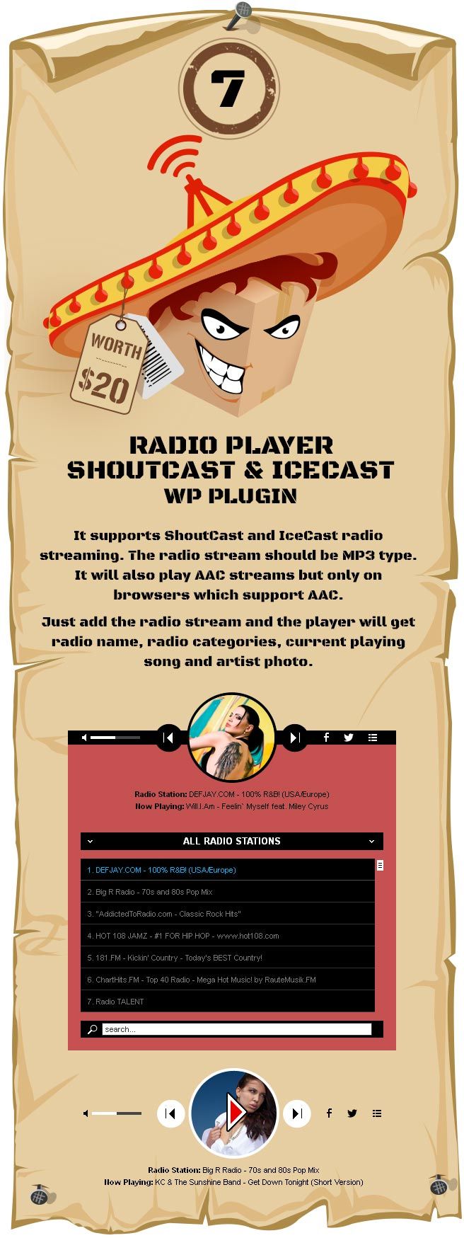 Radio Player Shoutcast & Icecast WordPress Plugin