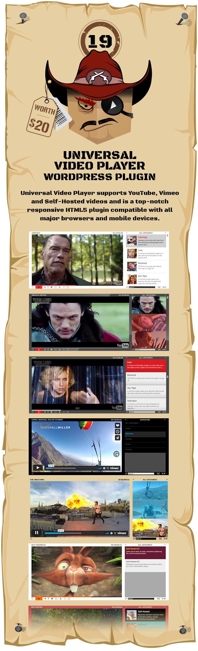 Universal Video Player - WordPress Plugin