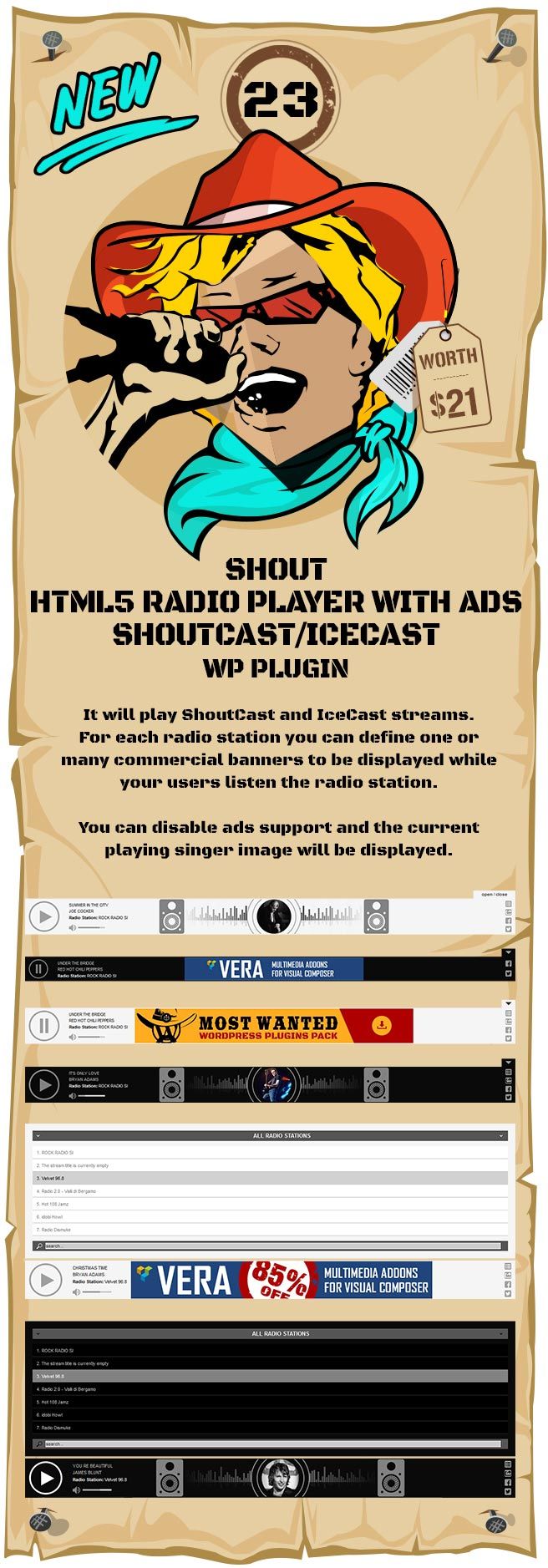 SHOUT - HTML5 Radio Player With Ads - ShoutCast and IceCast Support - WordPress Plugin