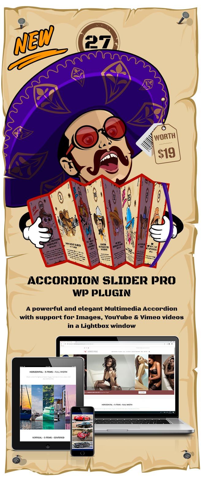 Accordion Slider PRO - Responsive Image And Video WordPress Plugin