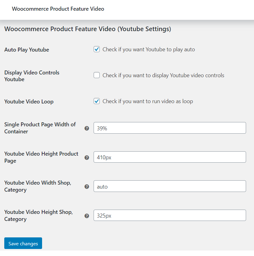 product video for woocommerce