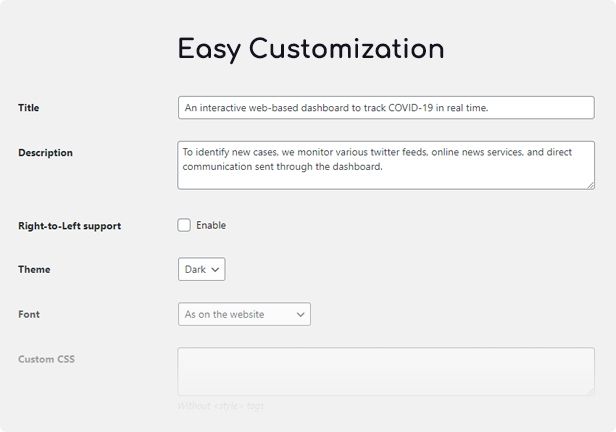 Easy Customization