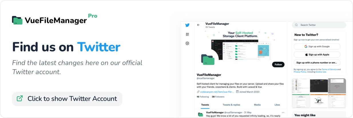 VueFileManager on Twitter