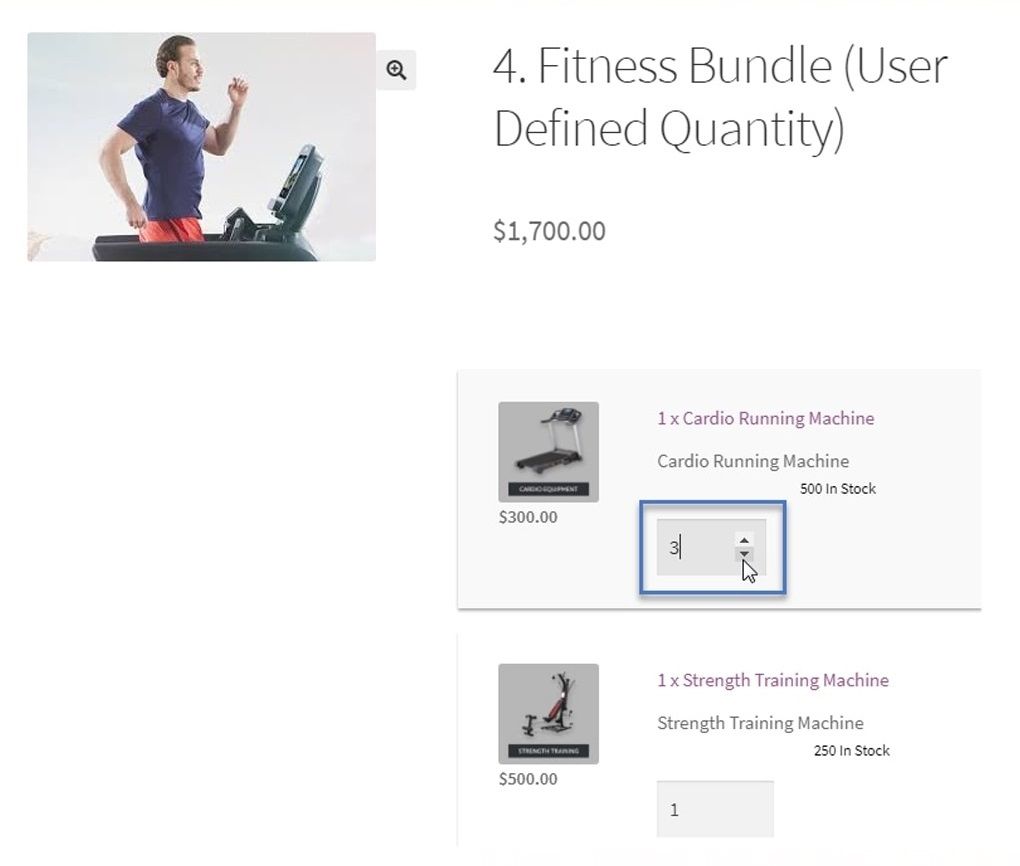 WooCommerce bundle - Set quantity