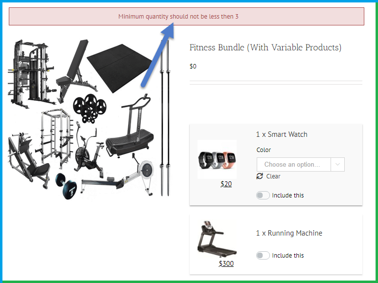 WooCommerce bundle - Set quantity