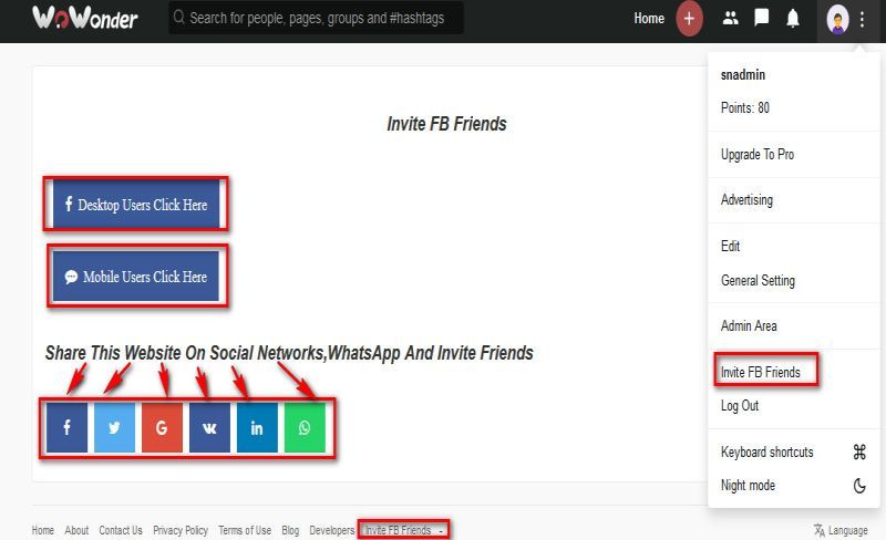 Social Invite For WoWonder - 2