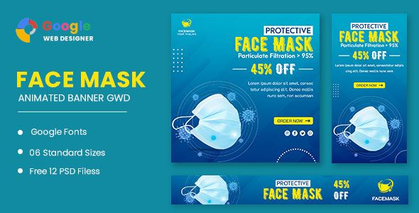 Face Mask Animated Banner Google Web Designer image