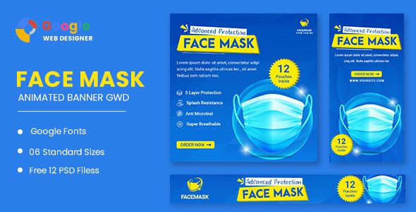 Face Mask Animated Banner Google Web Designer image