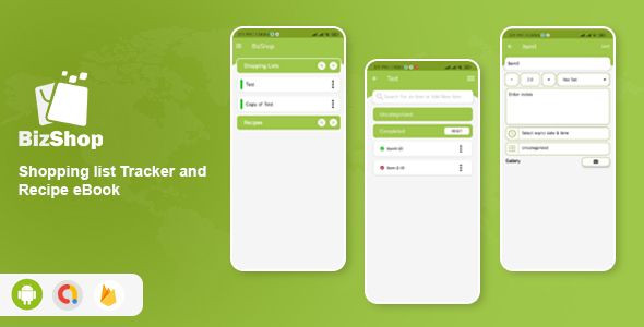 BizShop - Shopping list Tracker and Recipe eBook Android Food Mobile Full Applications
