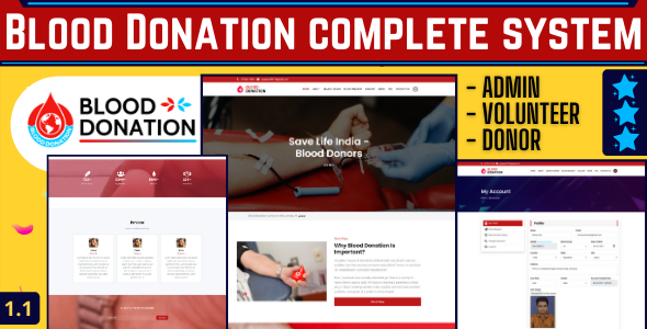Blood Donation Website - Complete System image